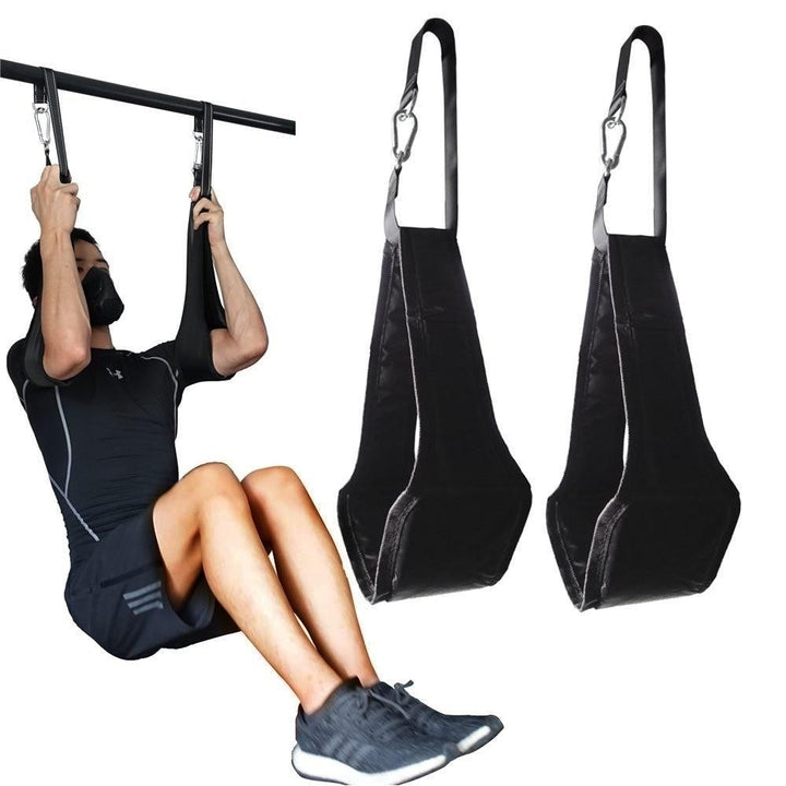 Fitness Sling Straps Suspension Rip Resistant Heavy Horizontal Pair for Pull Up Leg Raiser Equipment Image 2