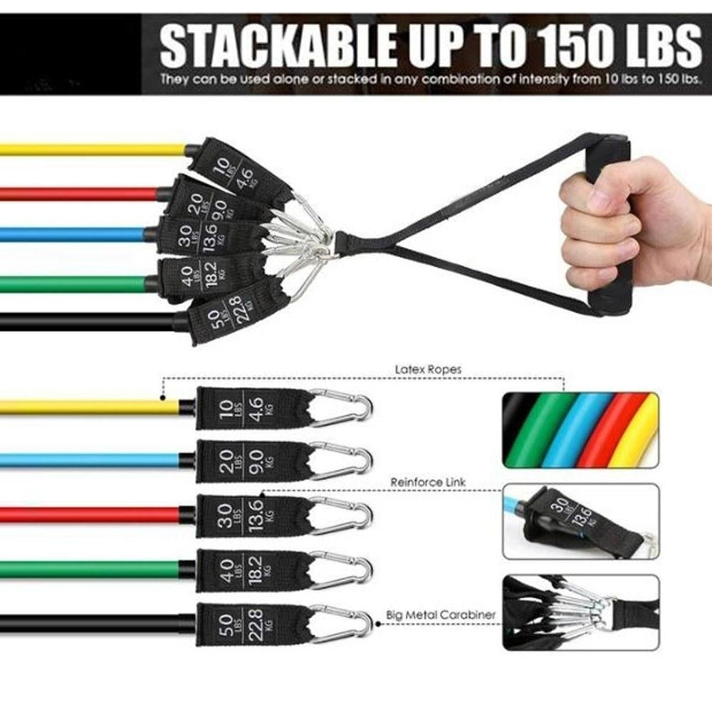 Fitness Puller Set Resistance Belt Kit 11pc Image 6