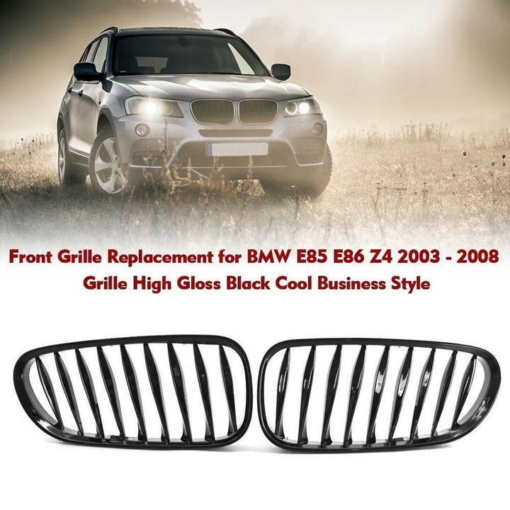 Front Grille Replacement for BMW E85 E86 Z4 2003 - 2008 High Gloss Black Cool Bussiness Style Image 7