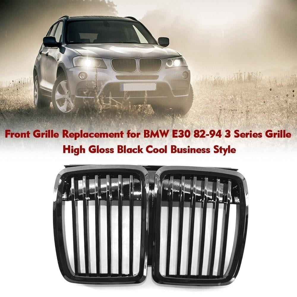 Front Grille Replacement for BMW E30 82-94 3 Series High Gloss Black Cool Bussiness Style Image 7