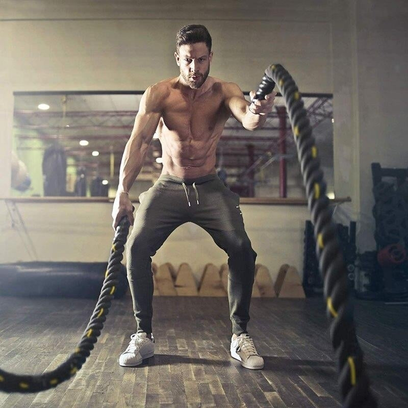 Heavy Jump Rope Skipping Crossfit Battle Power Training Strength Building Muscle For Workout Fitness -dd Image 2