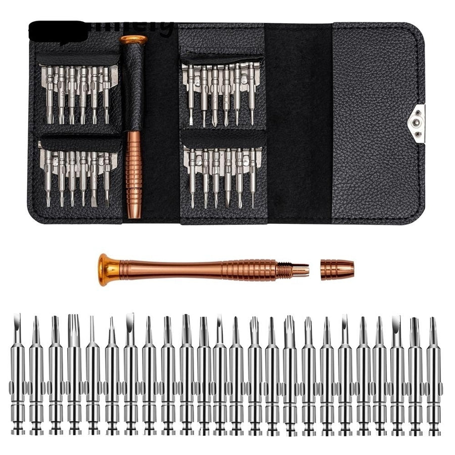 Leather Case 25 In 1 Torx Screwdriver Set Mobile Phone Repair Kit Multi / Hand Tools For Iphone Watch Tablet PC Image 1