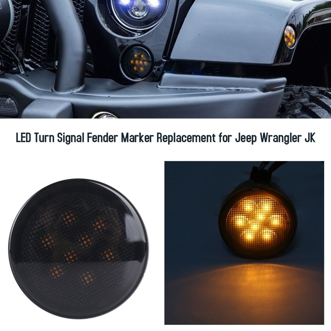 LED Turn Signal Fender Marker Flare Side Light Daytime Running Smoke Lens Replacement for Jeep Wrangler 2007-2017 Image 4