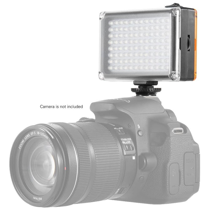 Mini Portable On-camera LED Video Fill-in Light Panel with White Orange Filters for DSLR Camera Image 3