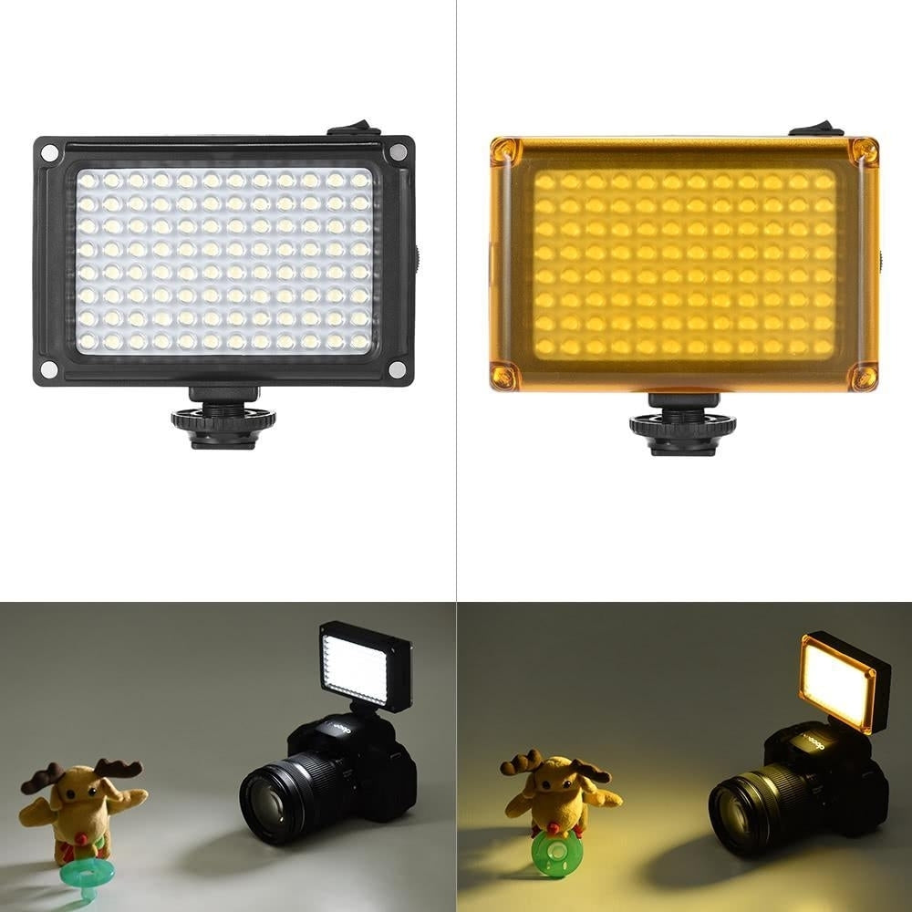 Mini Portable On-camera LED Video Fill-in Light Panel with White Orange Filters for DSLR Camera Image 4