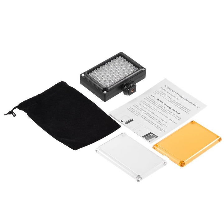 Mini Portable On-camera LED Video Fill-in Light Panel with White Orange Filters for DSLR Camera Image 6