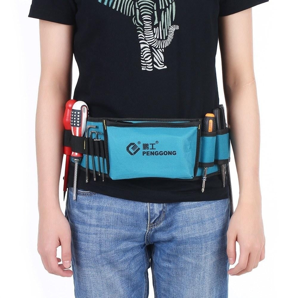 Multi-functional Waist Tool Bag Pockets Pouch Organizer Oxford Canvas Chisel Repairing with Belt Image 4