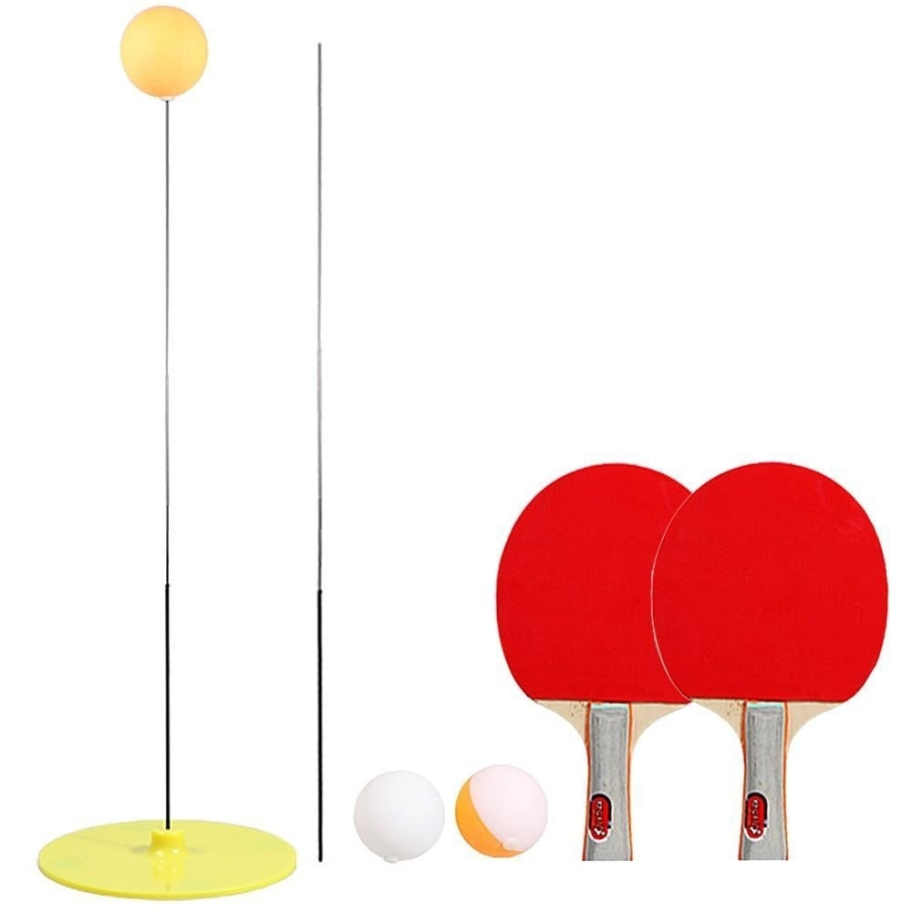 Ping Pong Rackets and Balls Table Tennis Trainer Base Training Practice Set Image 1