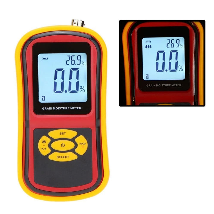 Portable Digital Grain Moisture Meter with Measuring Probe LCD Display Tester for Corn Wheat Rice Bean Hygrometer Image 1