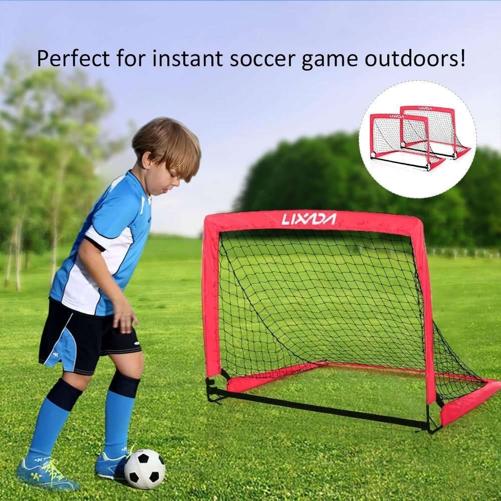 Portable Folding Soccer Goal Child Pop Up for Sports Training Backyard Playground 403030 Inches Image 2