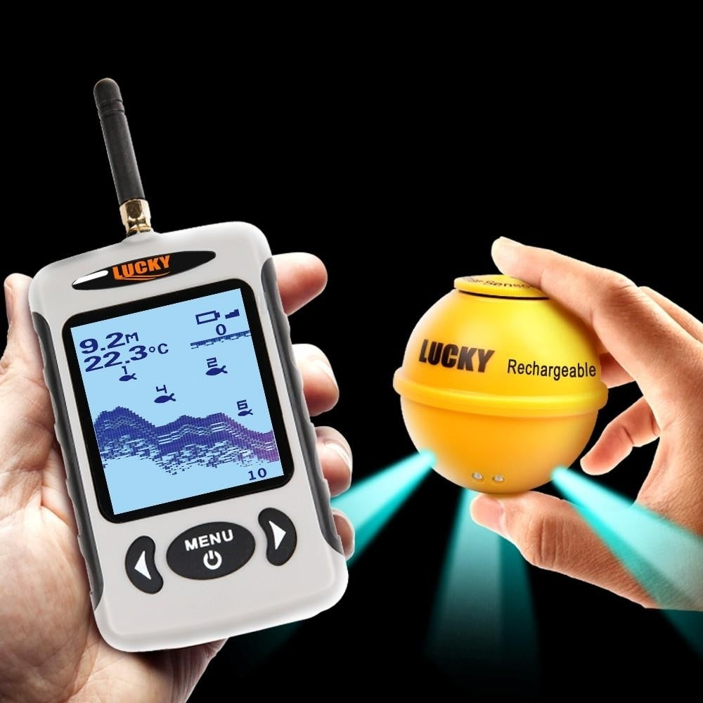 Portable Professional Sounder Wireless Sonar Fish Finder Fishing Probe Detector Fishfinder with Dot Matrix Image 2