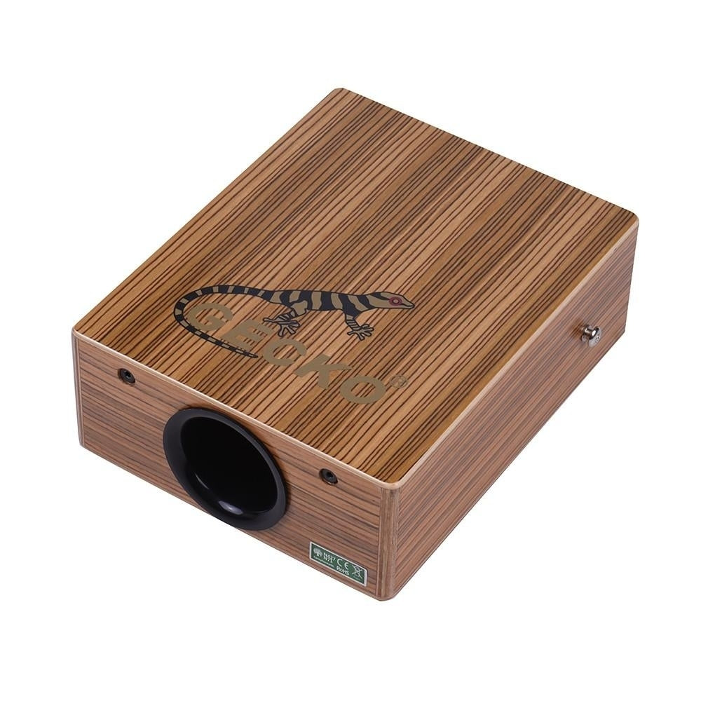 Portable Traveling Cajon Box Drum Hand Zebra Wood Persussion Instrument with Strap Carrying Bag Image 2