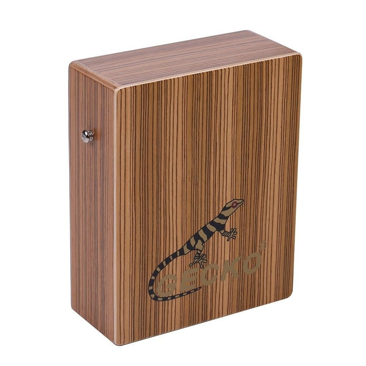 Portable Traveling Cajon Box Drum Hand Zebra Wood Persussion Instrument with Strap Carrying Bag Image 3
