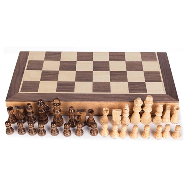 Portable Wooden Magnetics Chessboard Folding Board Chess Game International Set For Party Family Activities Image 1