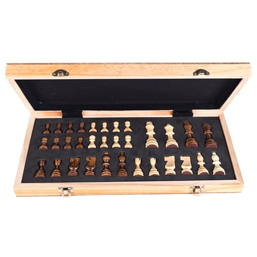 Portable Wooden Magnetics Chessboard Folding Board Chess Game International Set For Party Family Activities Image 2