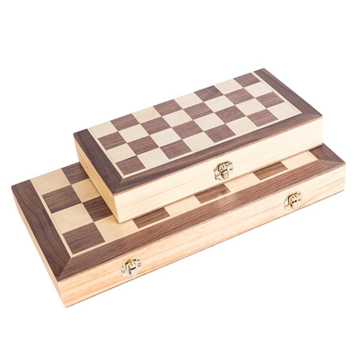 Portable Wooden Magnetics Chessboard Folding Board Chess Game International Set For Party Family Activities Image 4
