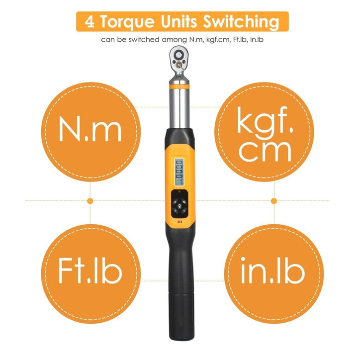 Preset Torque Wrench 10Nm Adjustable 1.4-inch LCD Digital Display 100 Groups Data Storage Peak and Real Time Image 10