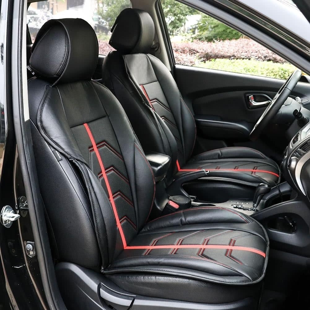 PU Leather Universal Front Single Car Seat Covers Cushion Pack 1 Image 4