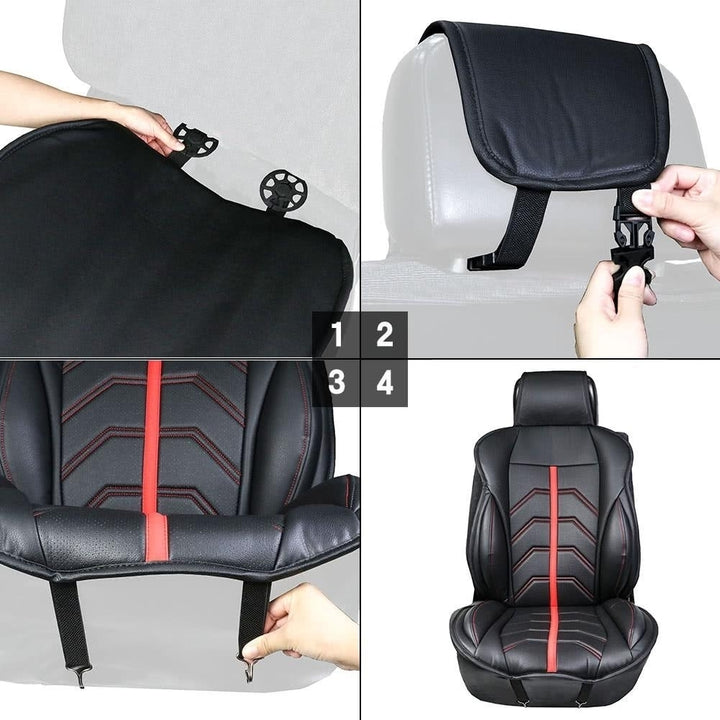 PU Leather Universal Front Single Car Seat Covers Cushion Pack 1 Image 10