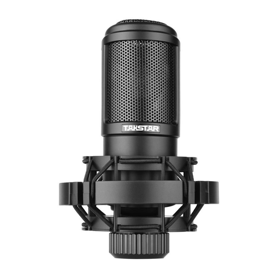 Side-address Microphone Wired Condenser Mic Cardioid Pickup Pattern with Shock Mount and Tripod Image 1
