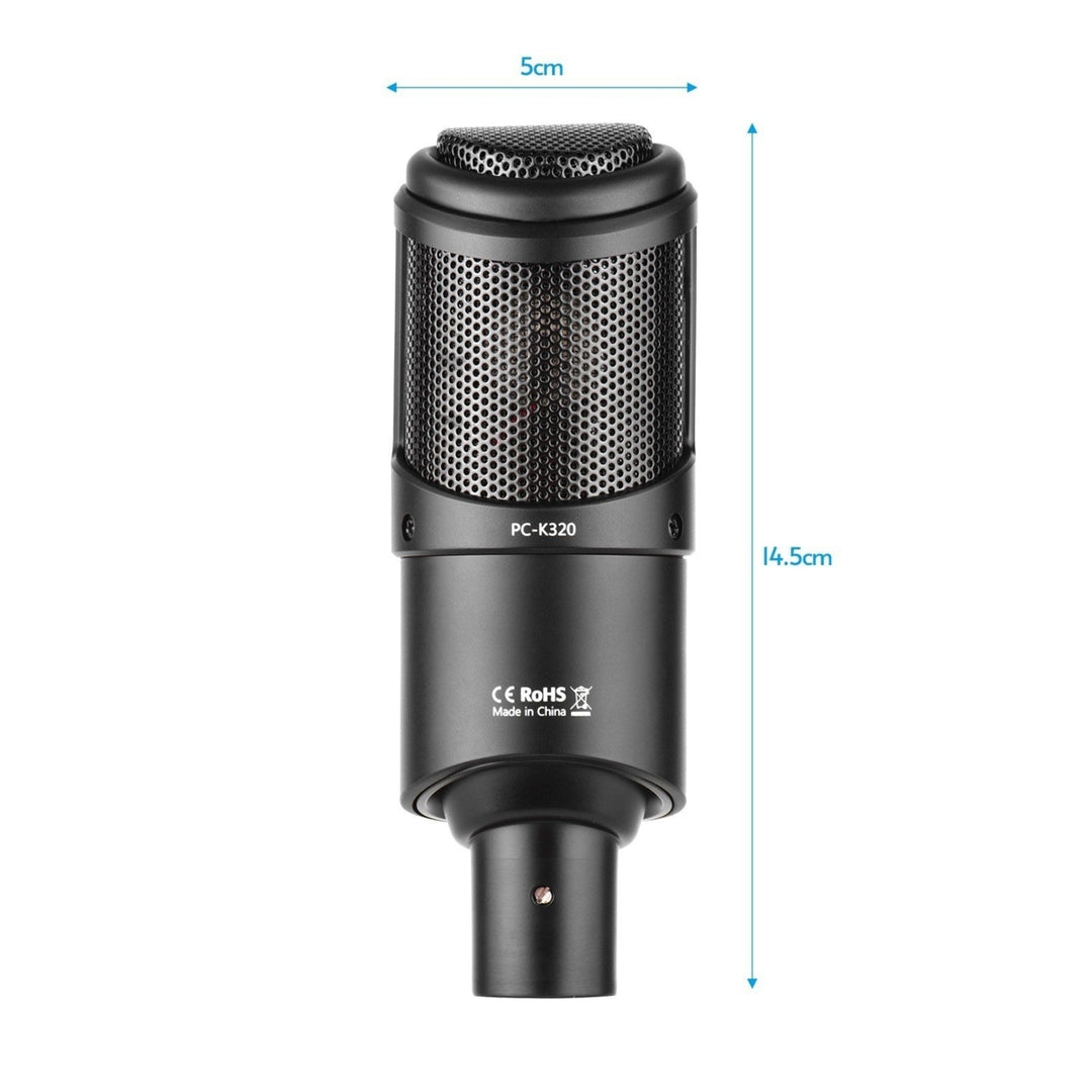Side-address Microphone Wired Condenser Mic Cardioid Pickup Pattern with Shock Mount and Tripod Image 6