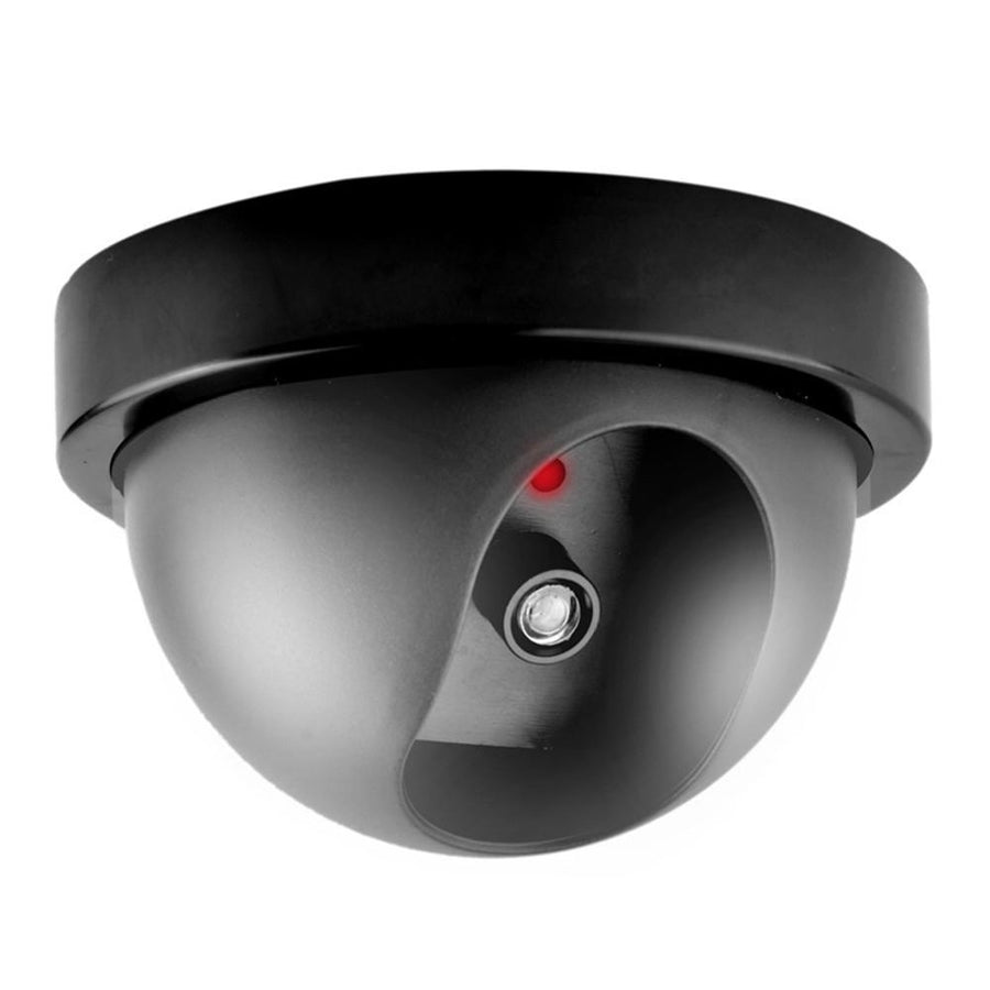 Simulated Surveillance Camera Fake Home Dome Dummy with Flash Red LED Light Security Indoor Outdoor Image 1