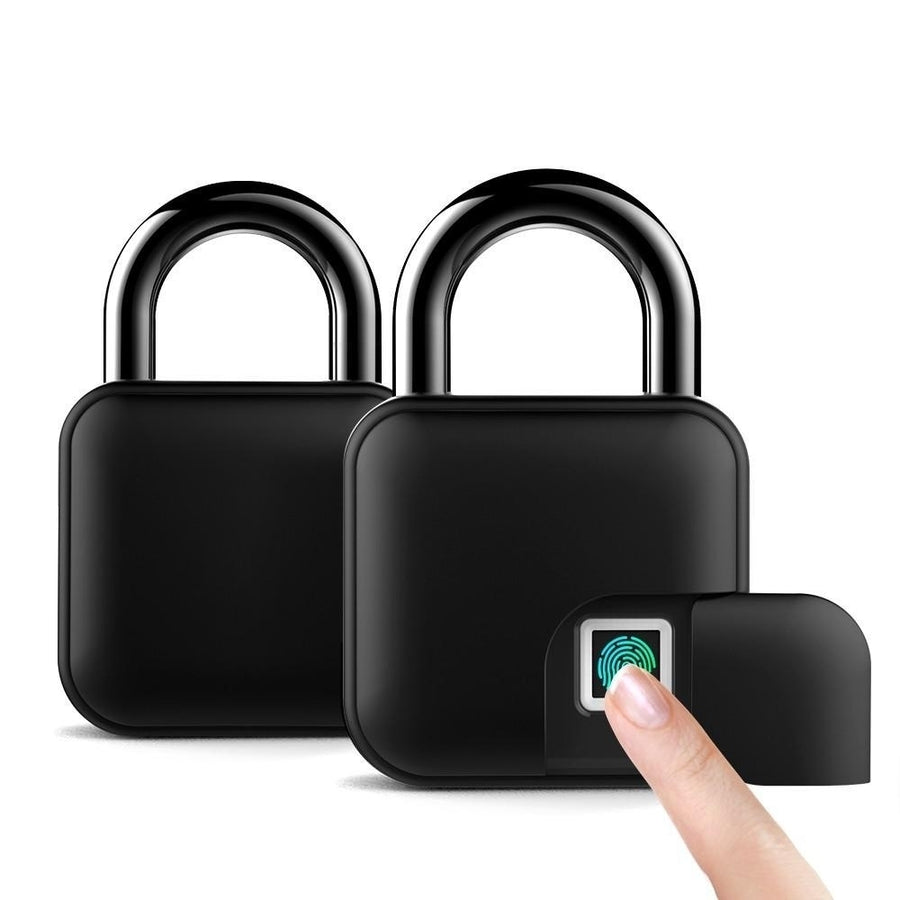 Smart Fingerprint Padlock IP65 Waterproof Anti-Theft Security DoorLuggageBicycle Lock Image 1