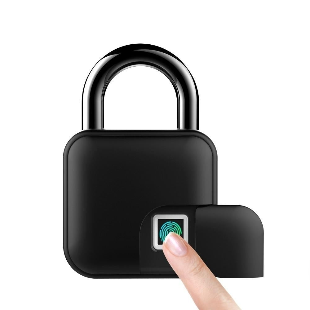 Smart Fingerprint Padlock IP65 Waterproof Anti-Theft Security DoorLuggageBicycle Lock Image 3
