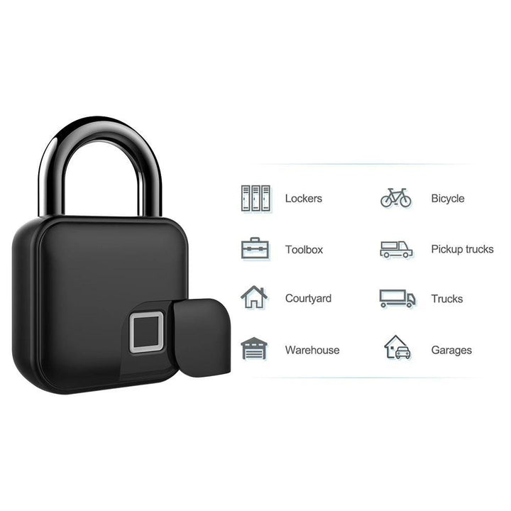 Smart Fingerprint Padlock IP65 Waterproof Anti-Theft Security DoorLuggageBicycle Lock Image 4