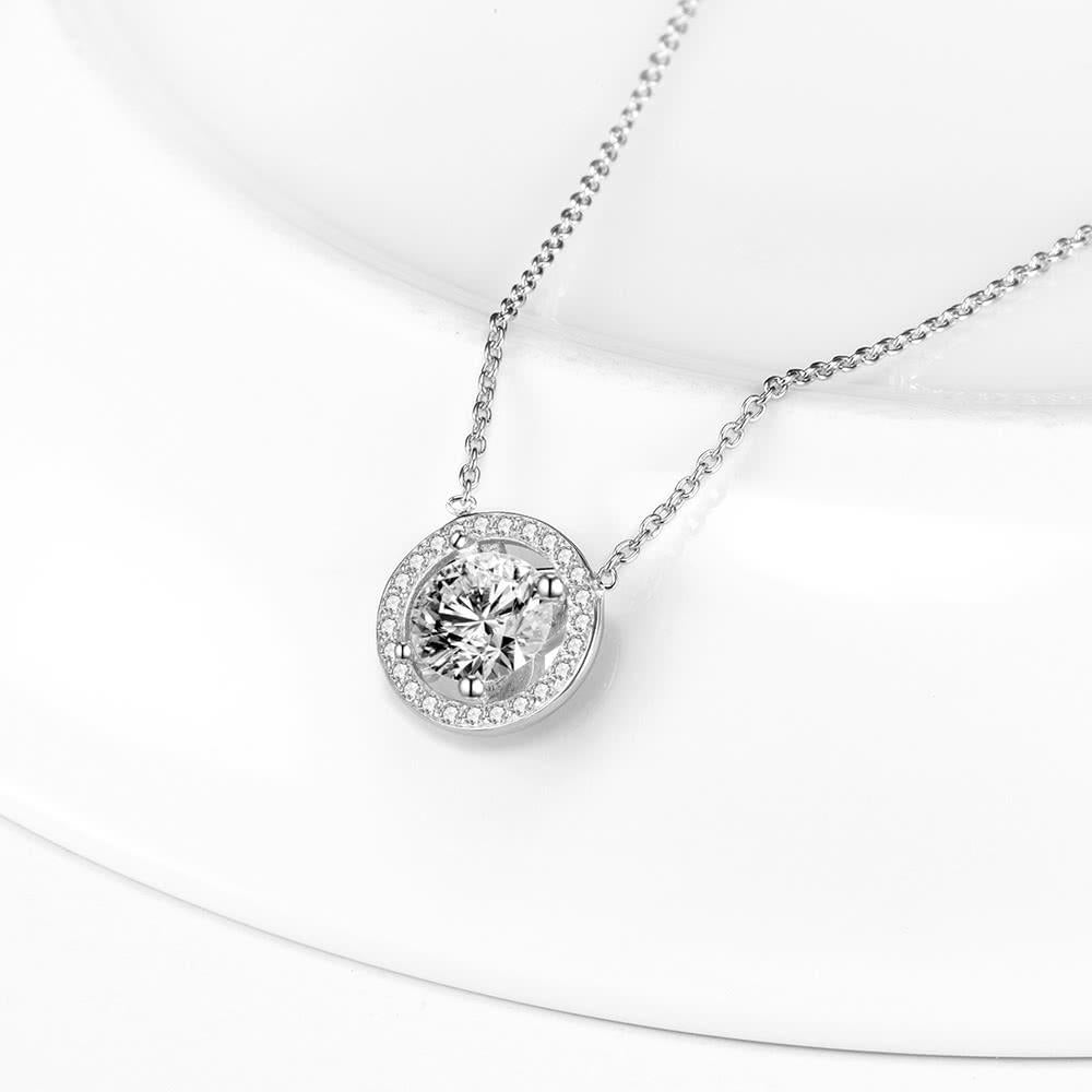 Solid Sterling Silver Chain Necklace Round White 18 Inch Image 2