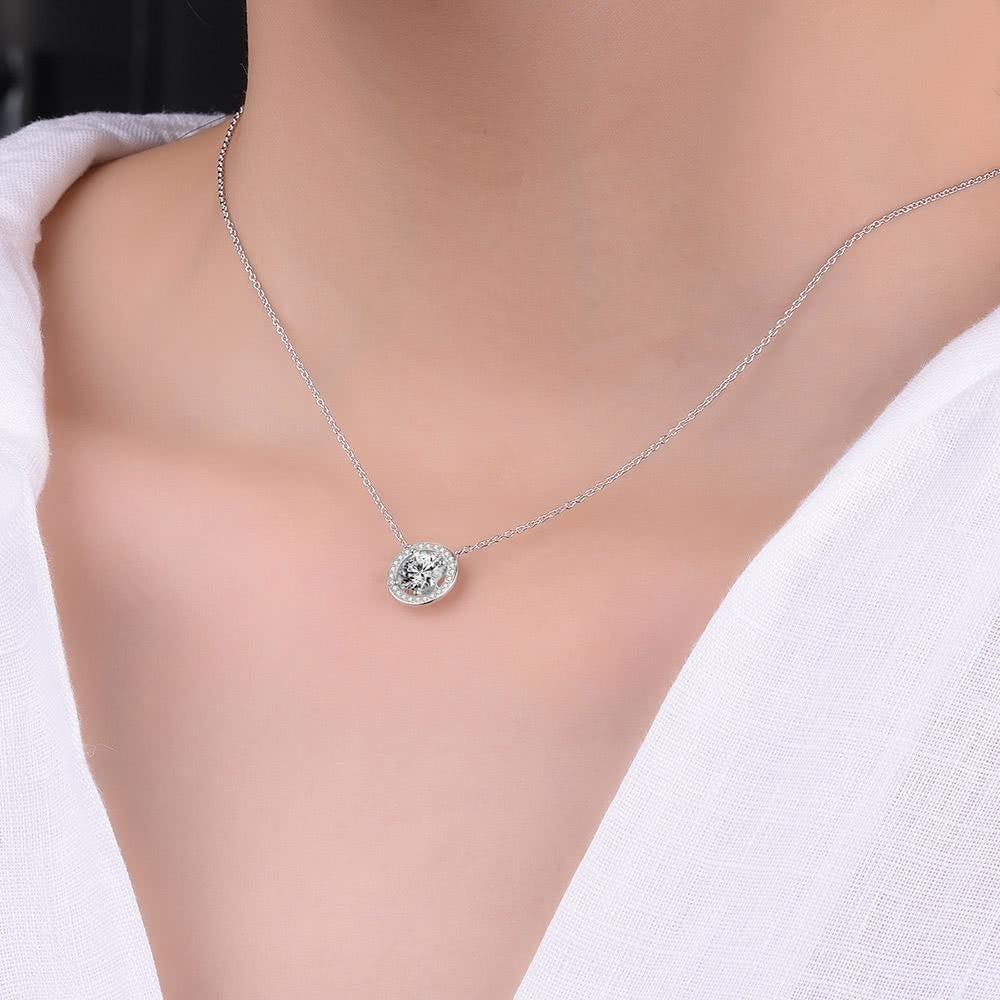 Solid Sterling Silver Chain Necklace Round White 18 Inch Image 3