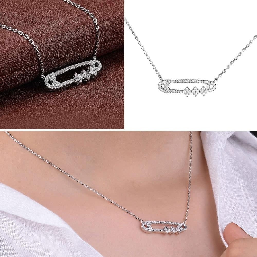 Solid Sterling Silver Chain Necklace The One Jewelry Zirconia 18 Inch Image 2