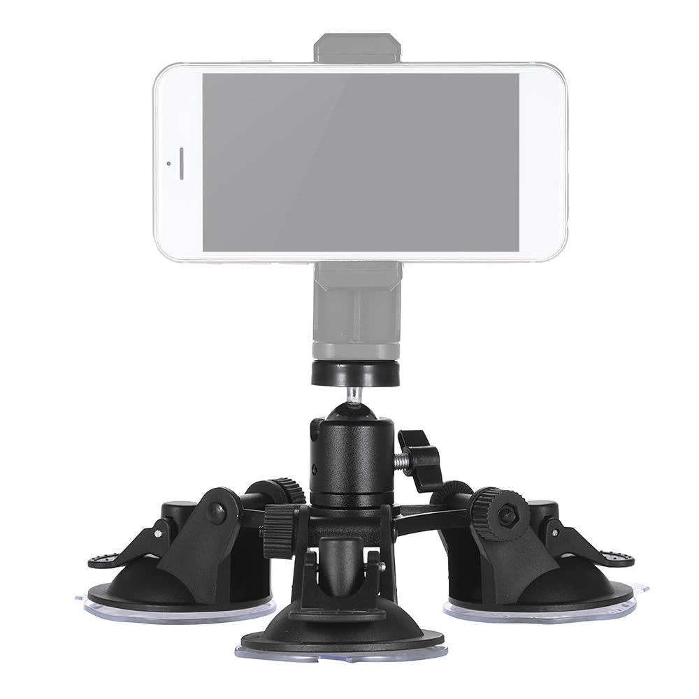 Sports Camera Triple Suction Cup Mount Sucker for GroPro Hero 5/4/3+/3 Yi with Tripod Adapter Action Image 2