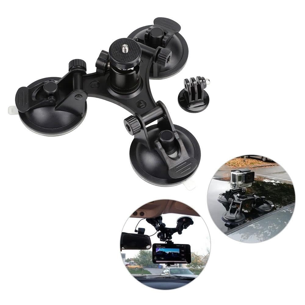 Sports Camera Triple Suction Cup Mount Sucker for GroPro Hero 5,4,3+,3 Yi with Tripod Adapter Action Image 6