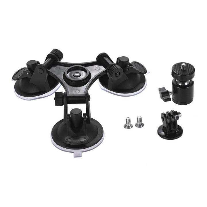 Sports Camera Triple Suction Cup Mount Sucker for GroPro Hero 5,4,3+,3 Yi with Tripod Adapter Action Image 7
