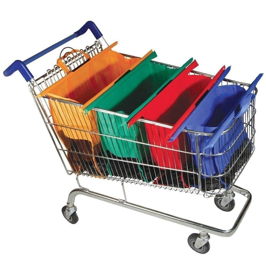 Thicken Cart Trolley Supermarket Shopping Grocery Grab Storage Bags 4pcs,Set Image 1