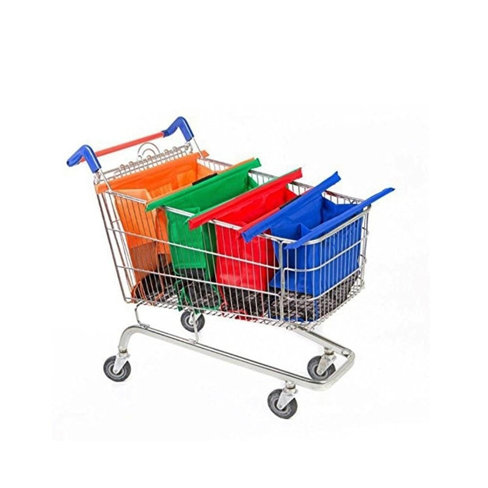 Thicken Cart Trolley Supermarket Shopping Grocery Grab Storage Bags 4pcs,Set Image 2