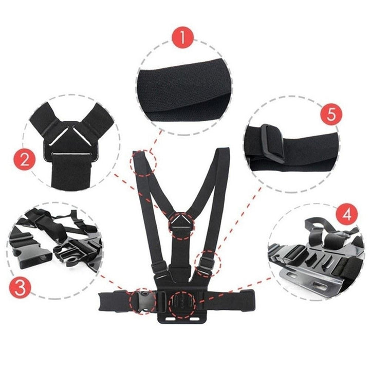 Three-piece Suit Adjustable Action For Gopro Camera Chest Strap Headband Floating Hand Grip Image 4