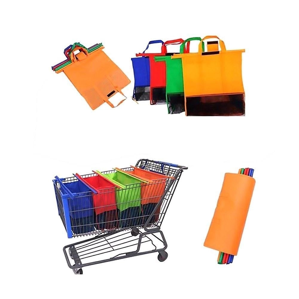 Thicken Cart Trolley Supermarket Shopping Grocery Grab Storage Bags 4pcs,Set Image 6