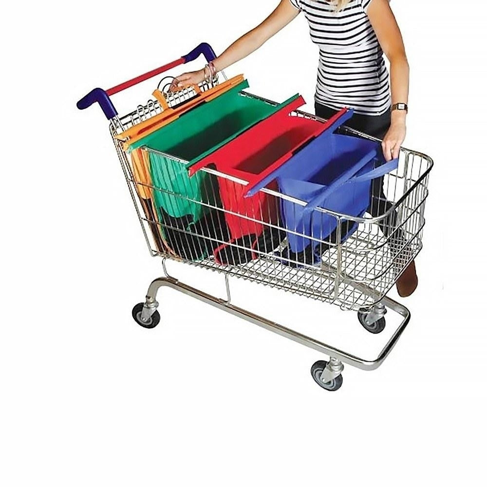 Thicken Cart Trolley Supermarket Shopping Grocery Grab Storage Bags 4pcs,Set Image 12