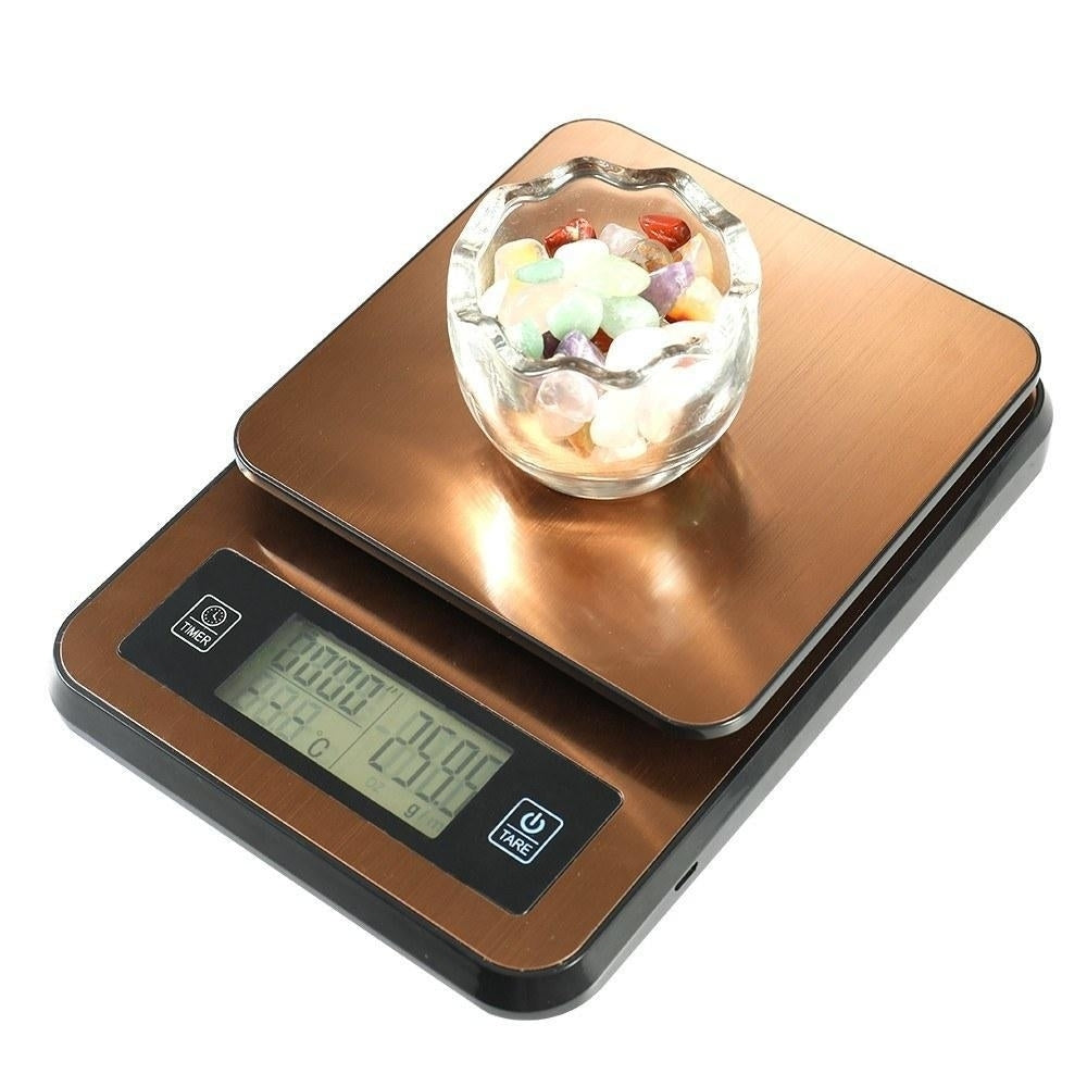 Timed Handmade Coffee Electronic Scale with Temperature Probe Image 3