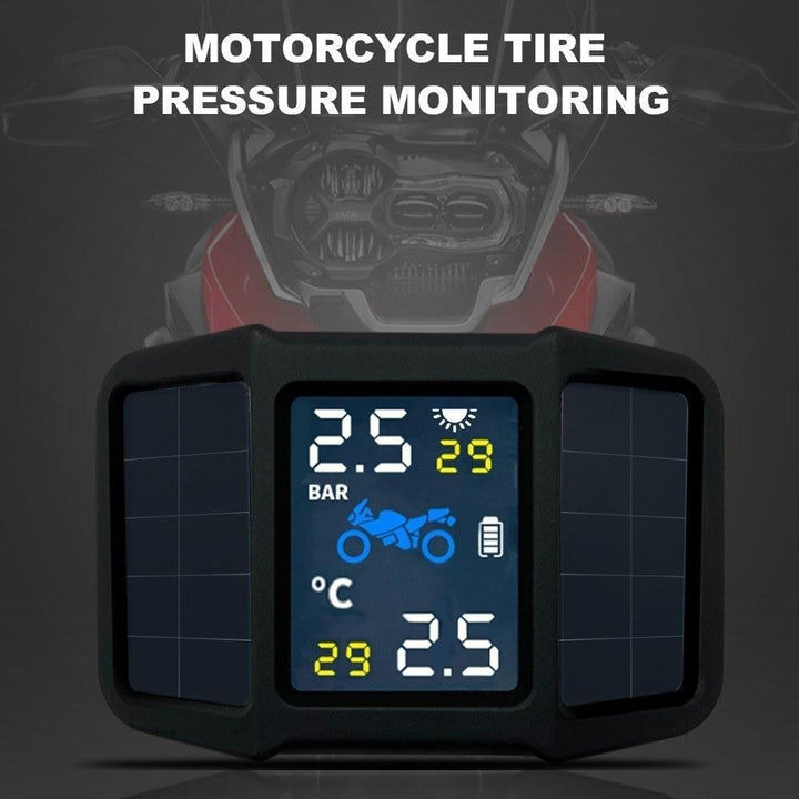 Tire Pressure Monitoring System TPMS Solar Power with 2 External Sensors Real-time Display Temperature Image 8