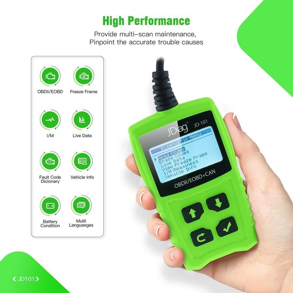 Universal Code Readers Engine Scan Tool Check Light Car Diagnostic OBDII Scanner with Battery Test Image 6