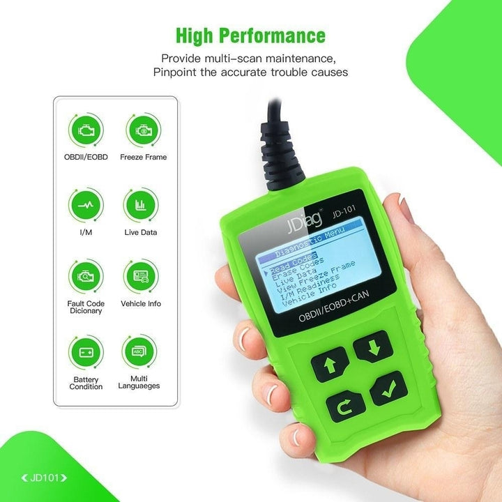 Universal Code Readers Engine Scan Tool Check Light Car Diagnostic OBDII Scanner with Battery Test Image 6