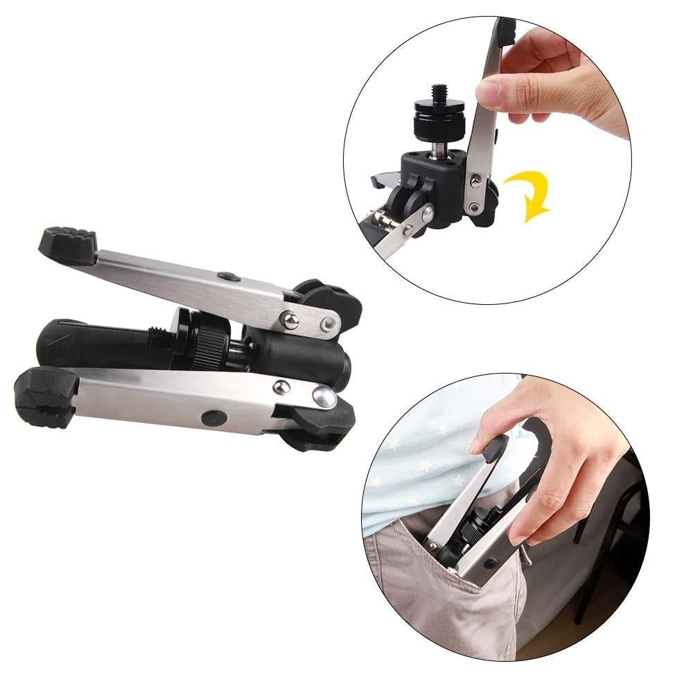 Universal Three-Foot Support Stand Monopod Base for Tripod Head DSLR Cameras 3,8" Screw Image 8