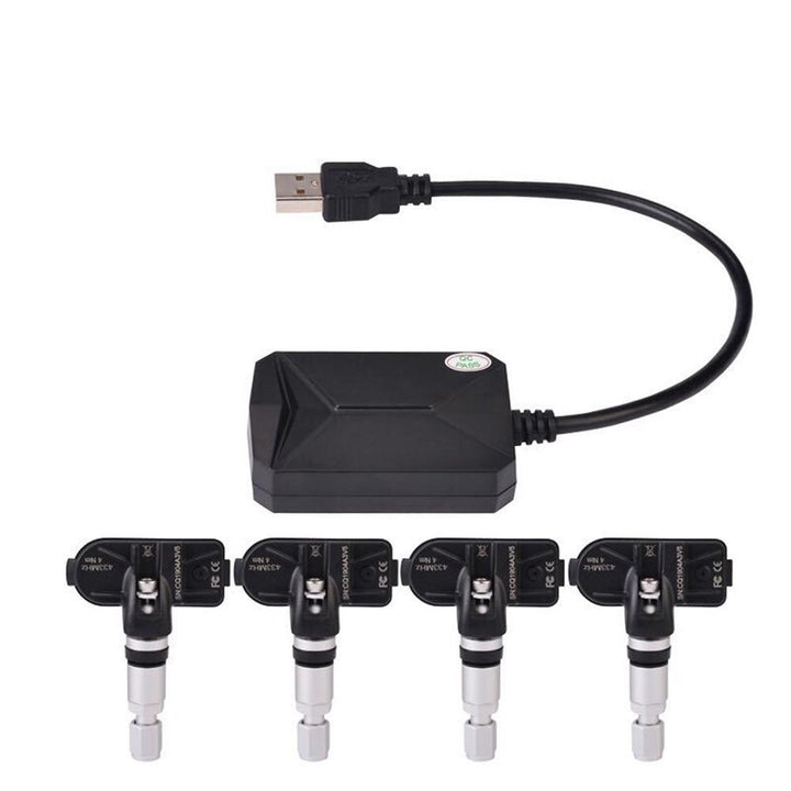 USB Car TPMS Tire Pressure Monitor Alarm System Wireless Transmission Image 1