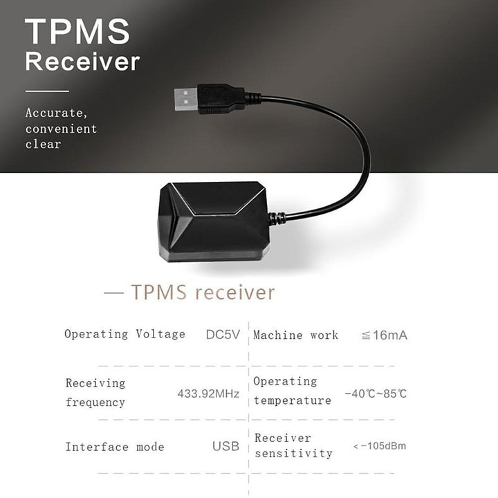 USB Car TPMS Tire Pressure Monitor Alarm System Wireless Transmission Image 8