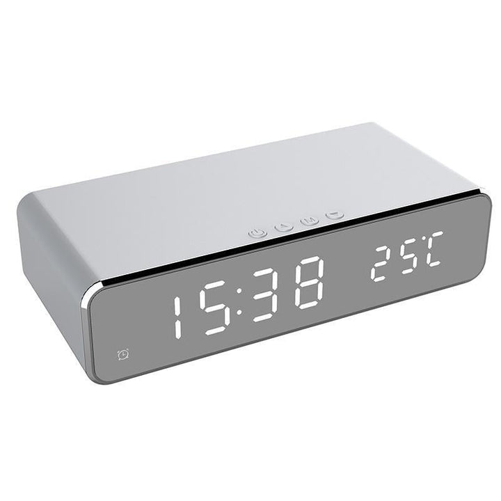 USB Digital LED Alarm Clock With Wireless Phone Charger Image 6