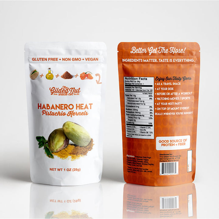 Habanero Heat Pistachio Kernels Jumbo Roasted 12-Pack Case Spicy Snack Image 1