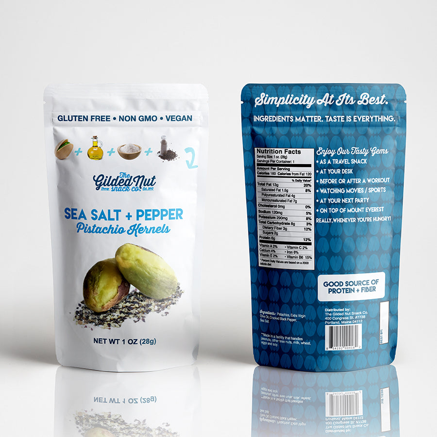 Sea Salt + Pepper  /  Pistachio Kernels  /  12-Pack Case Image 1